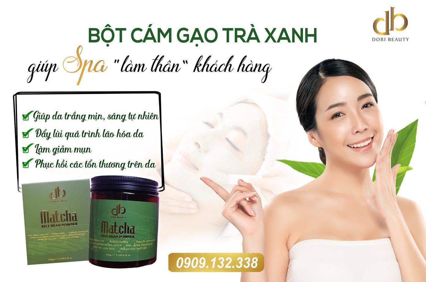 Công dụng, cách dùng bột cám gạo trà xanh dori hiệu quả nhất