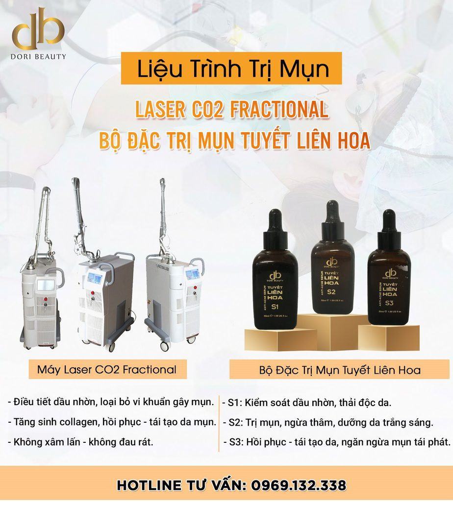 Liệu Trình Trị Mụn Laser CO2 Fractional Với Bộ Đặc Trị Mụn Tuyết Liên Hoa