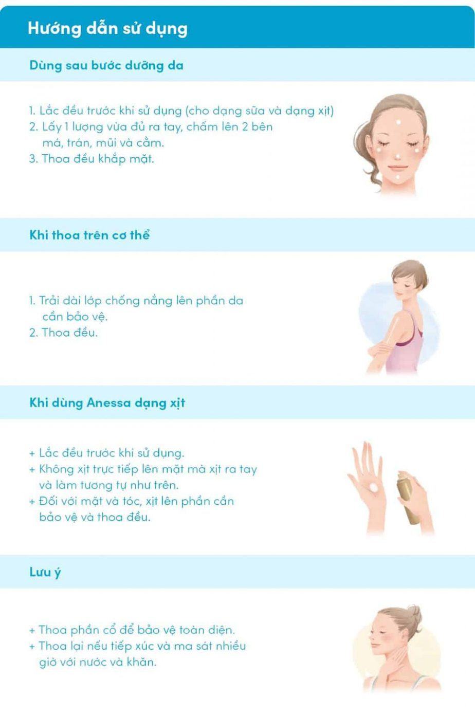 Hướng dân sử dụng bộ đôi chống nắng dưỡng da Anessa Gold Milk