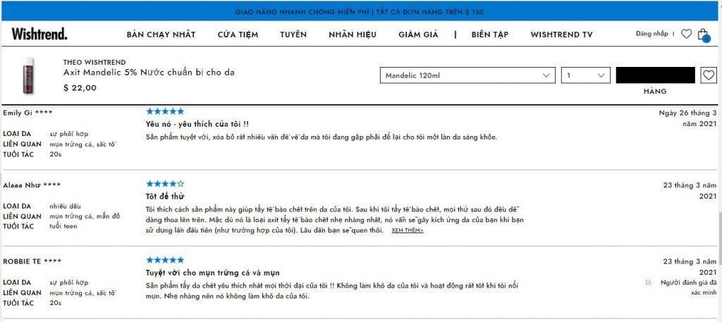Đánh giá sản phẩm By Wishtrend Mandelic Acid
