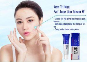 Công dụng kem trị mụn Pair Acne W Cream