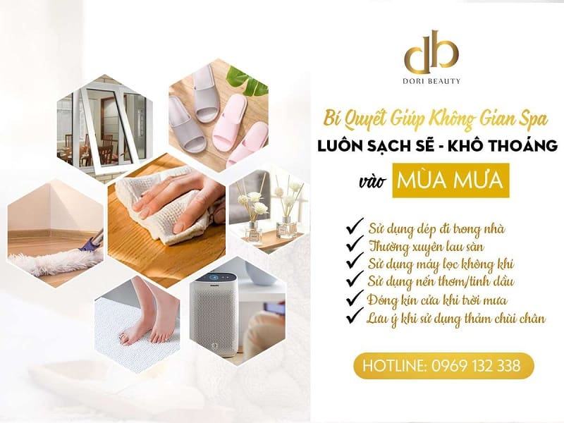 Bí quyết giúp không gian spa thông thoáng - sạch đẹp vào mùa mưa