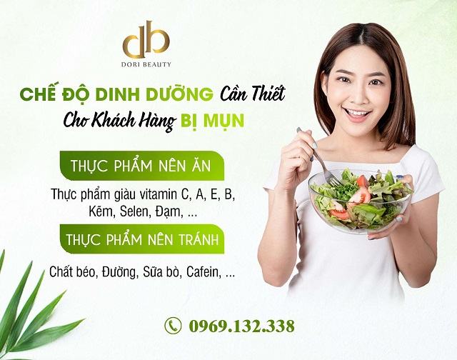 chế độ ăn cho người bị mụn