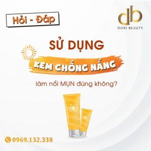 dùng kem chống nắng bị nổi mụn