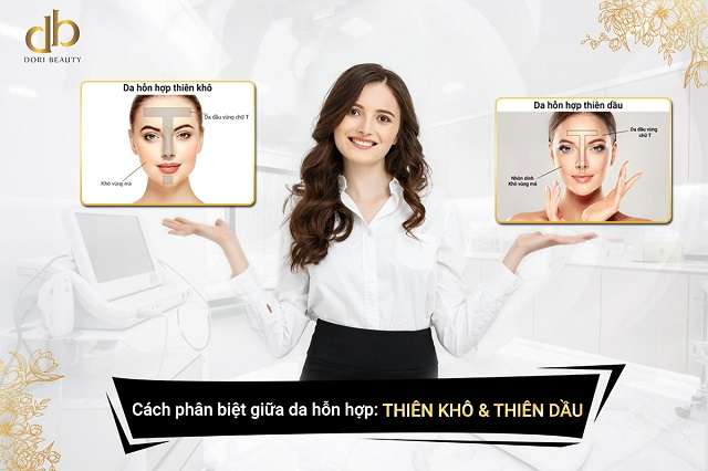 cách phân biệt da hỗn hợp thiên khô và thiên dầu