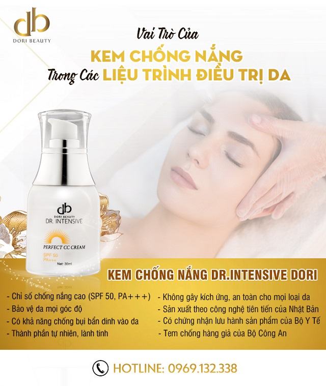 vai trò của kem chống nắng trong các liệu trình điều trị da