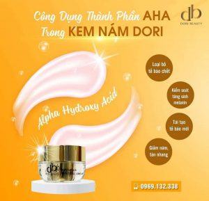 Công dụng thành phần AHA trong kem nám Dori