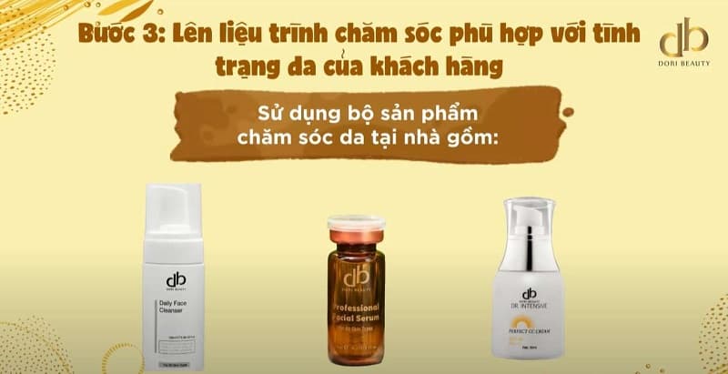 Sử dụng bộ sản phẩm chăm sóc da