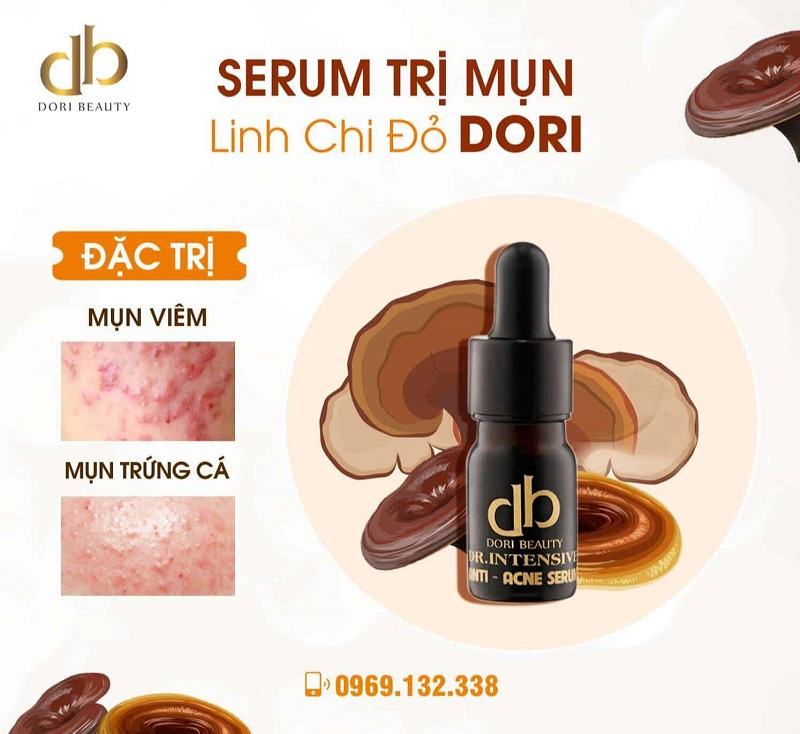 Tạm biệt mụn với serum linh chi đỏ Dori