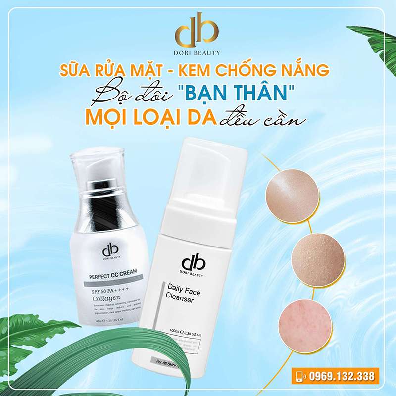 Bộ Sản Phẩm Vàng: Sữa Rửa Mặt - Kem Chống Nắng