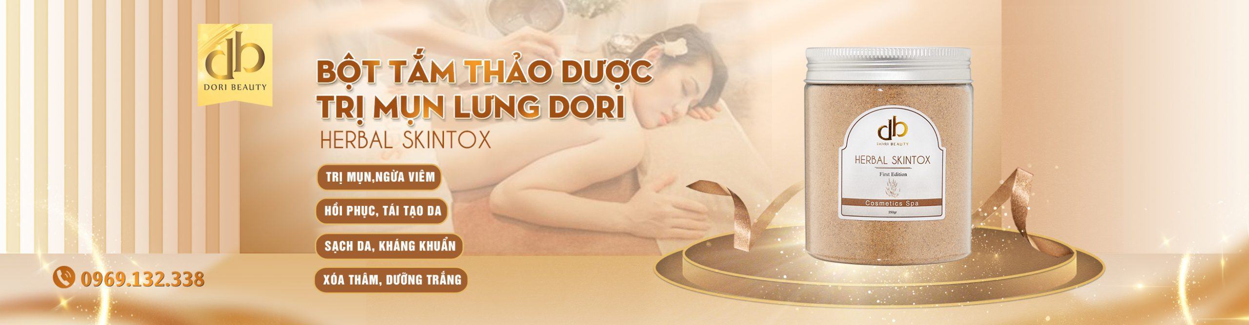 Công dụng Bột Tắm Thảo Dược Trị Mụn Lưng DORI