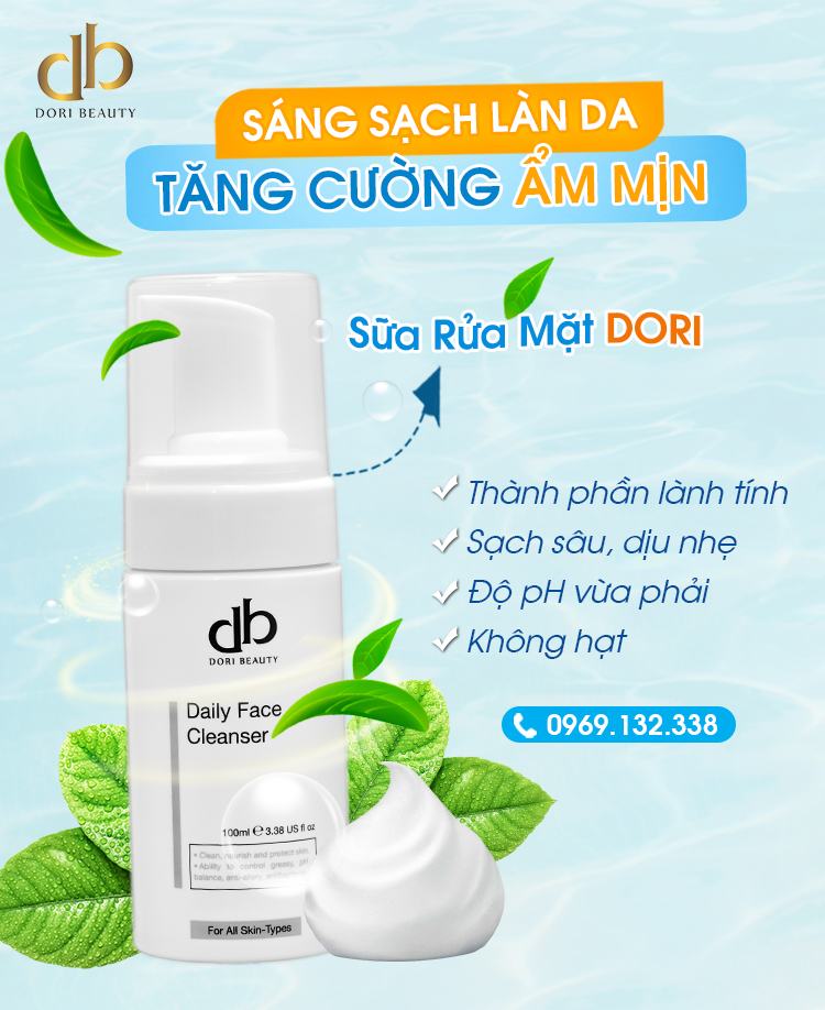 Sữa Rửa Mặt DORI: Giúp Da Ẩm Mịn - Sạch Sâu Từ Bên Trong.