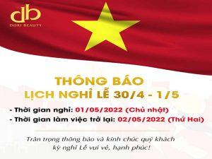 Thông Báo Lịch Nghỉ Lễ 30/4 và 1/5 - DORI BEAUTY