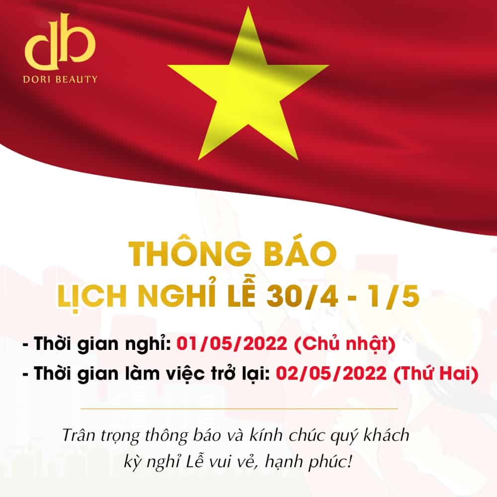 Thông Báo Lịch Nghỉ Lễ 30/4 và 1/5 - DORI BEAUTY