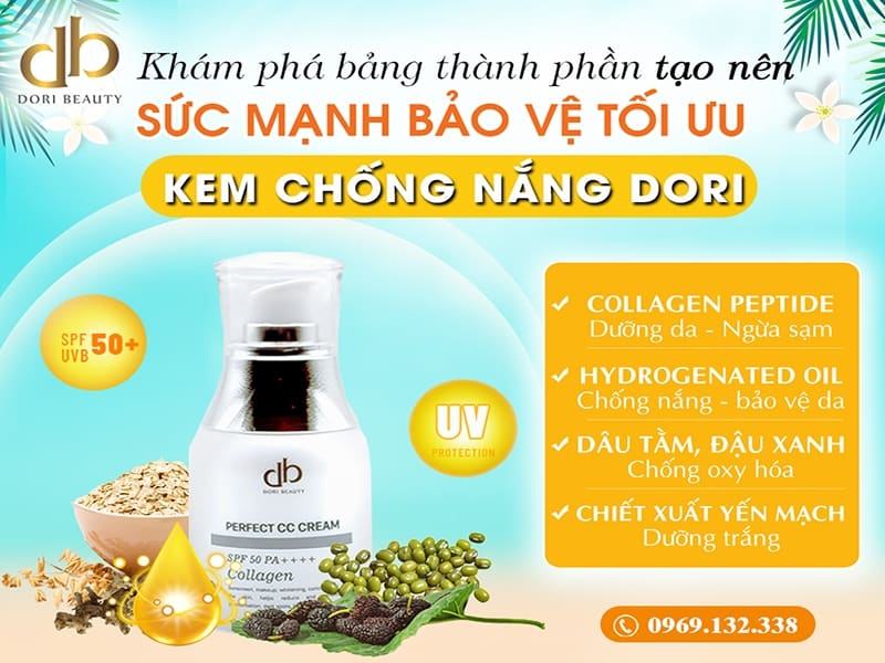 Bảng Thành Phần Bảo Vệ Làn Da Của Kem Chống Nắng DORI