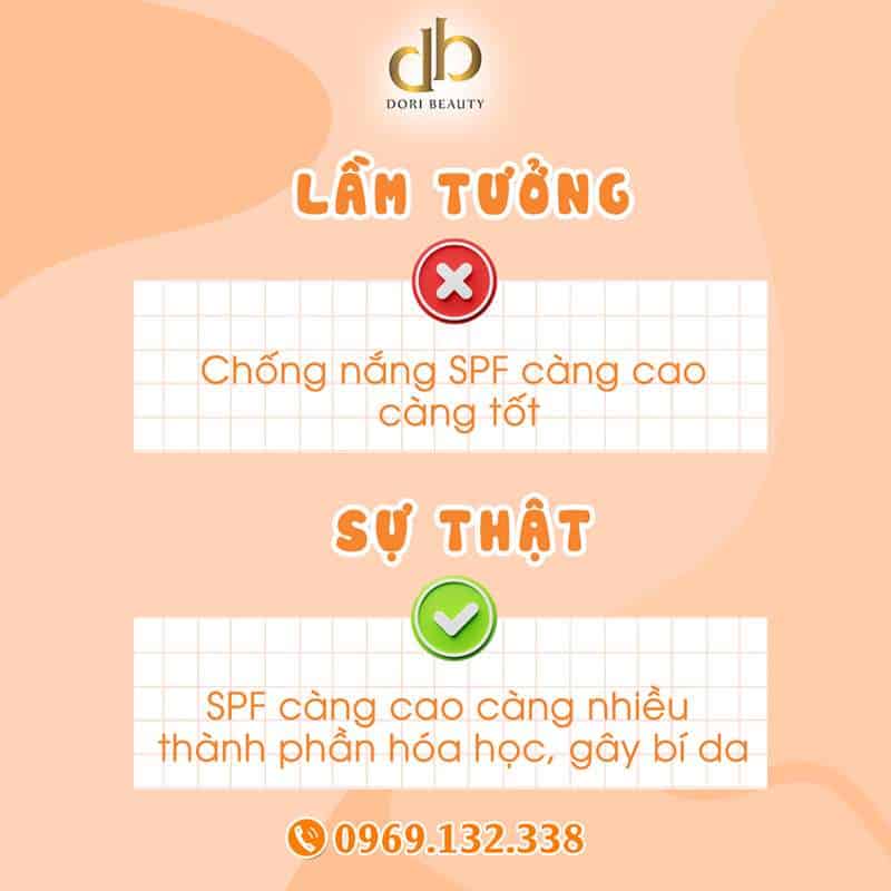 Chống nắng SPF càng cao càng tốt