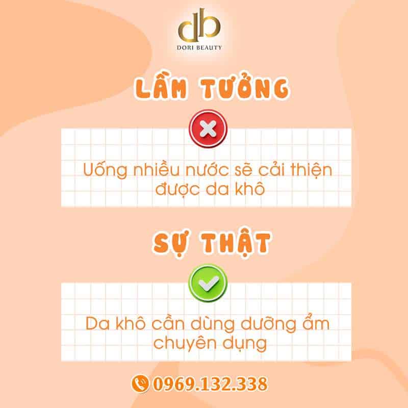 Uống nhiều nước sẽ cải thiện được da khô