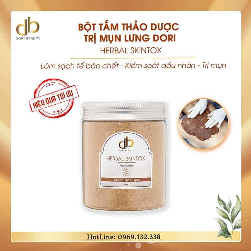 Bột tắm thảo dược trị mụn lưng DORI