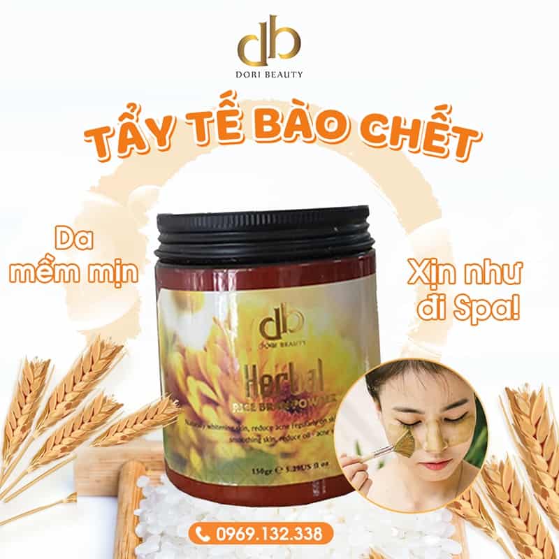 Bột Cám Gạo Thảo Mộc: Tẩy Tế Bào Chết Cho Da Sáng Mịn