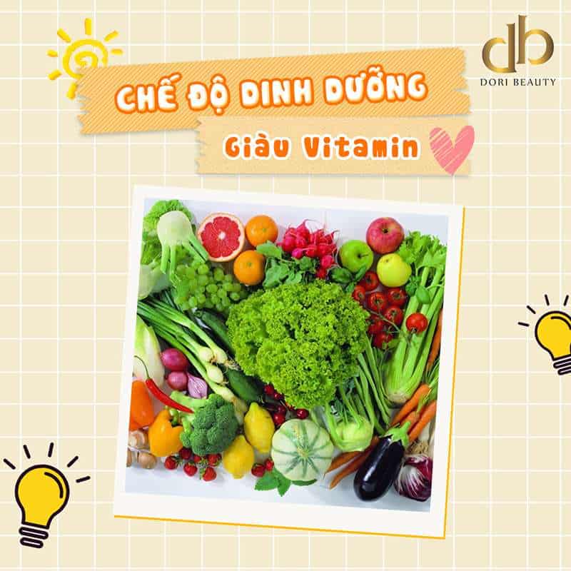 Chế độ ăn lành mạnh với nhiều rau xanh và trái cây: