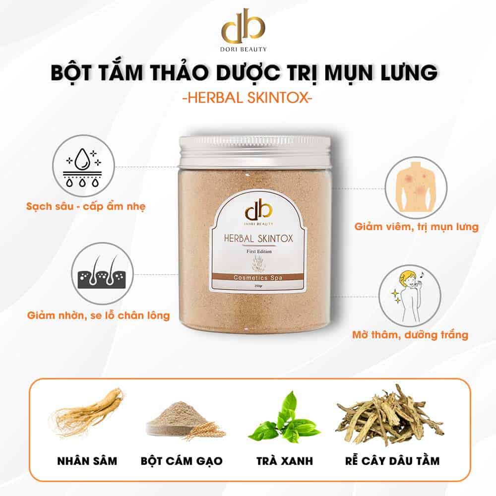 Bột Tắm Thảo Dược Trị Mụn Lưng.